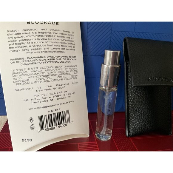 Mind Games BLOCKADE Extrait de Parfum 0.25 Oz 7.5 mL Travel Spray Pure Perfume - Picture 3 of 3